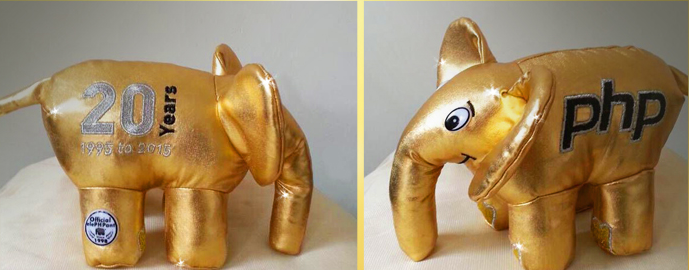Golden ElePHPant for 20 years of PHP